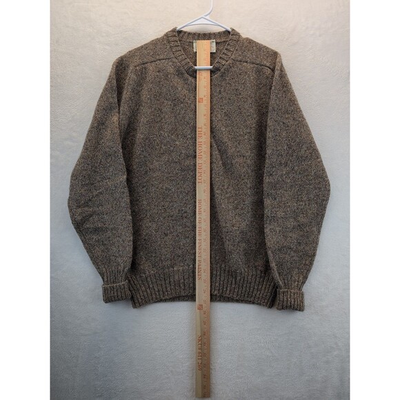 Lord Jeff 100% Shetland Wool Sweater Men's Medium Scotland Tan Made in USA - Picture 3 of 12